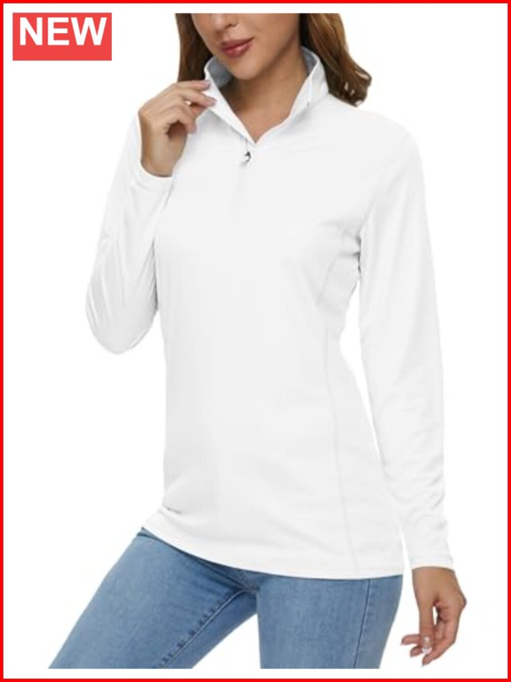 Womens Quarter Zip Long Sleeve Golf Shirt UPF 50+ Rash Guard Quick Dry